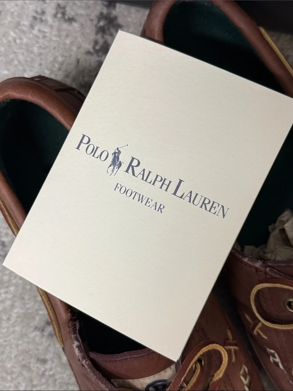 NWT Polo by Ralph Lauren Tan/Brown Leather Boat Shoes